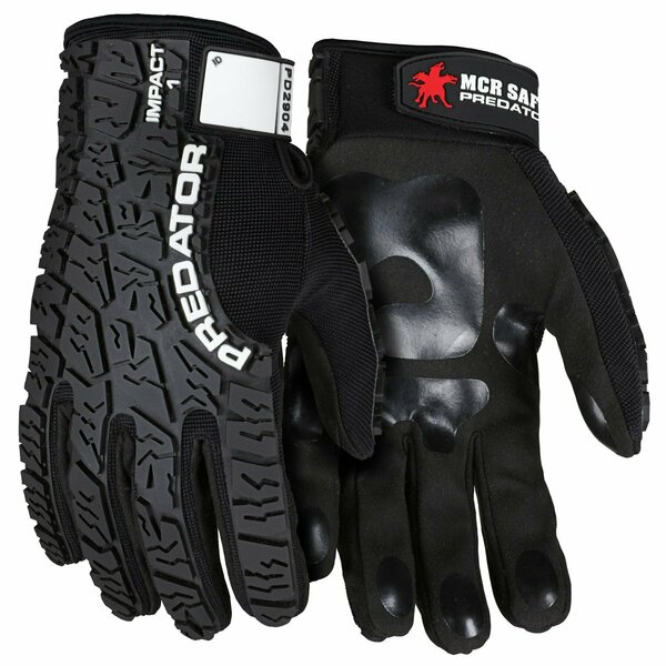 Mcr Safety Gloves, Predator Multi-Task Black PVC Polymer, XXL PD2904XXL